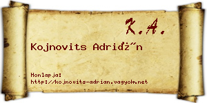 Kojnovits Adrián névjegykártya