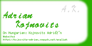 adrian kojnovits business card